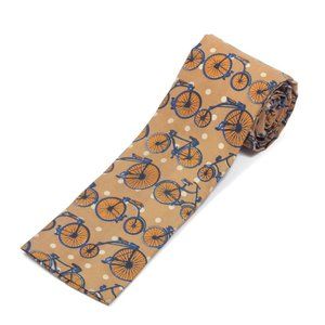 ROOSTER Vintage Antique Bicycle Cycle Hipster Tan Men's Cotton Neck Tie